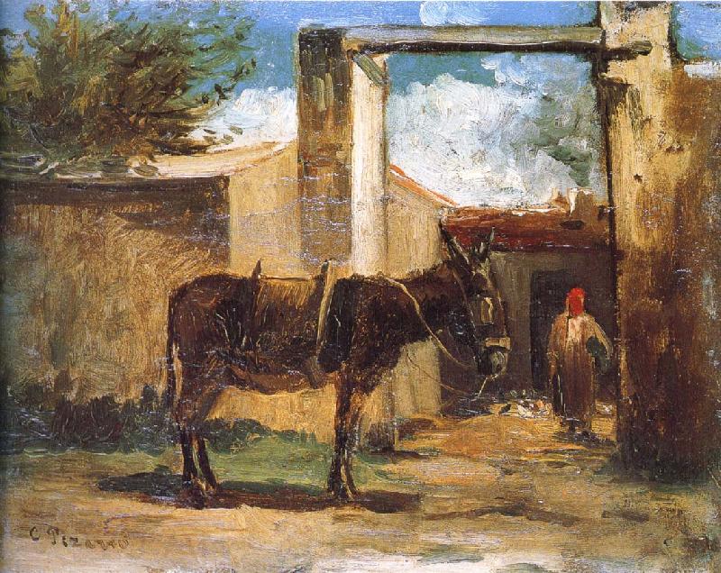 Camille Pissarro Farm before the donkey Spain oil painting art